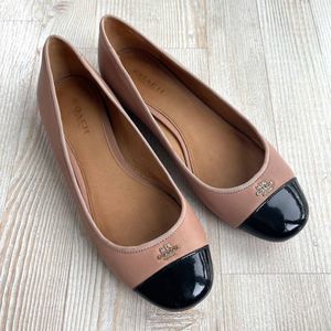 Coach Pink and Black Flats
